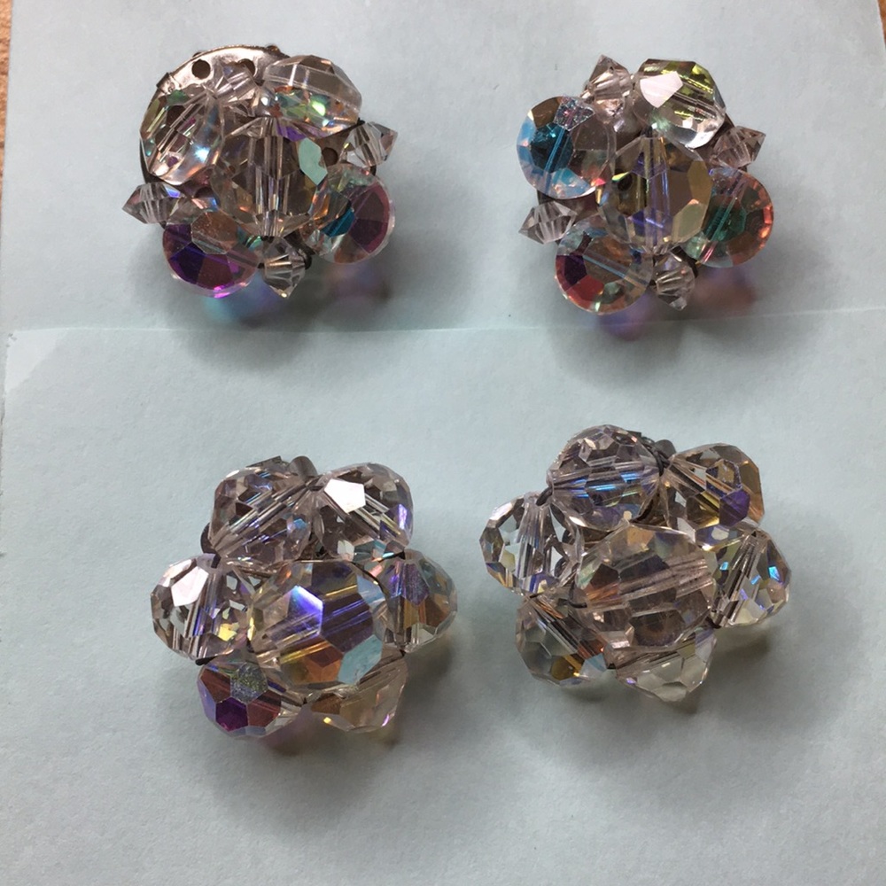 Costume 2 pair clip on Vintage earrings
